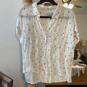 Rails White Shirt with Black cactus print